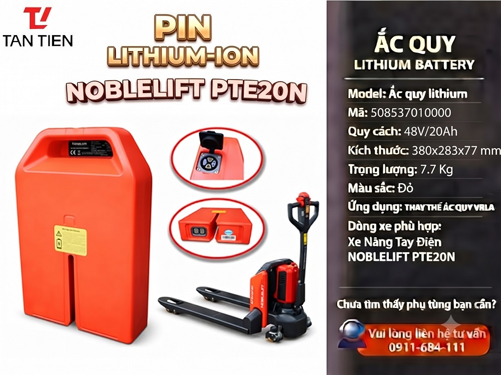 Pin Lithium Xe Nâng Noblelift PTE20N 48V/20Ah